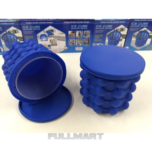 Форма для заморозки льда Ice Cube Maker с крышкой синяя